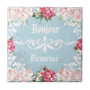 Bonjour Tendência de texto personalizada francês v