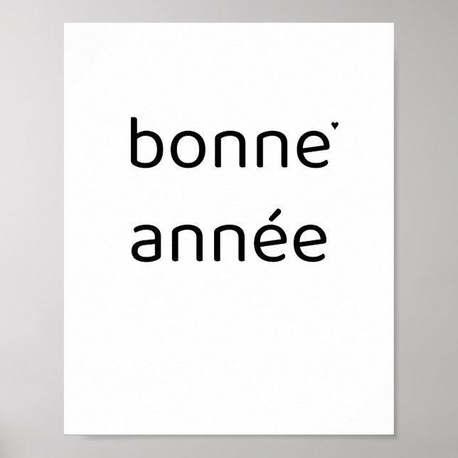 Bonne année - minimalistic typography poster (Frente)