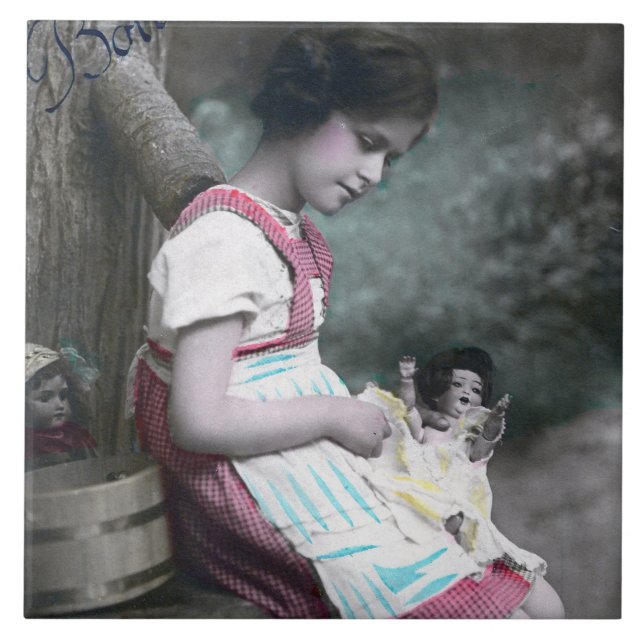 Bonne Année Vintage Girl com Dolll (Frente)