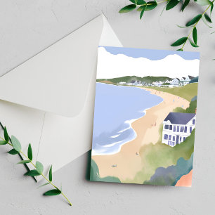 Bonnet Shores Cartão de Aquarela da Praia de Rho