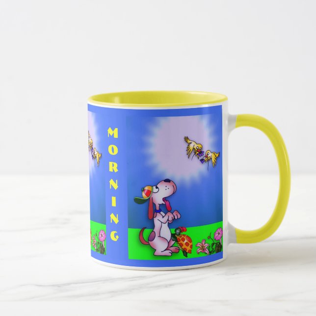 Bons amigos, boa manhã, caneca (Direita)