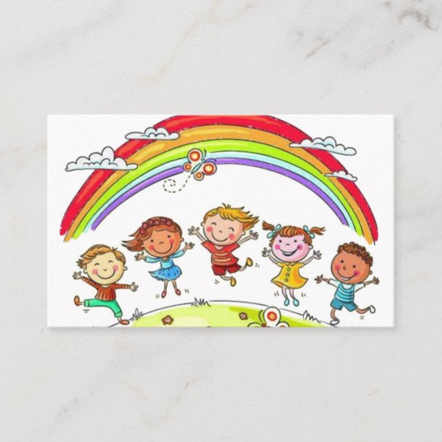 Bons Cartões Crianças Rainbow Daycare (Frente)