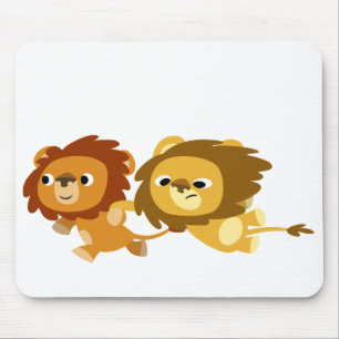 Bons leões de animação em um Mousepad rápido