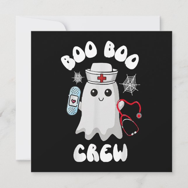 Boo Boo Crew Nurse Ghost Dia de as Bruxas engraçad (Frente)
