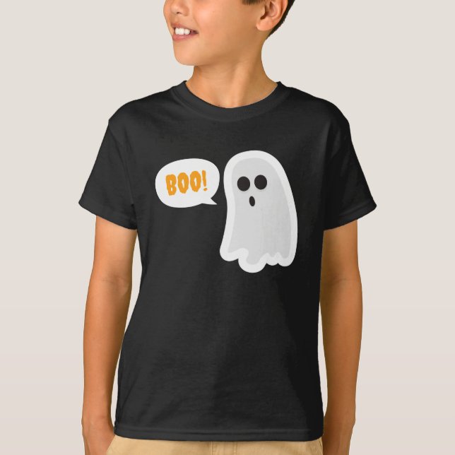 BOO! Camiseta de Halloween Fantasma Fofo (Frente)
