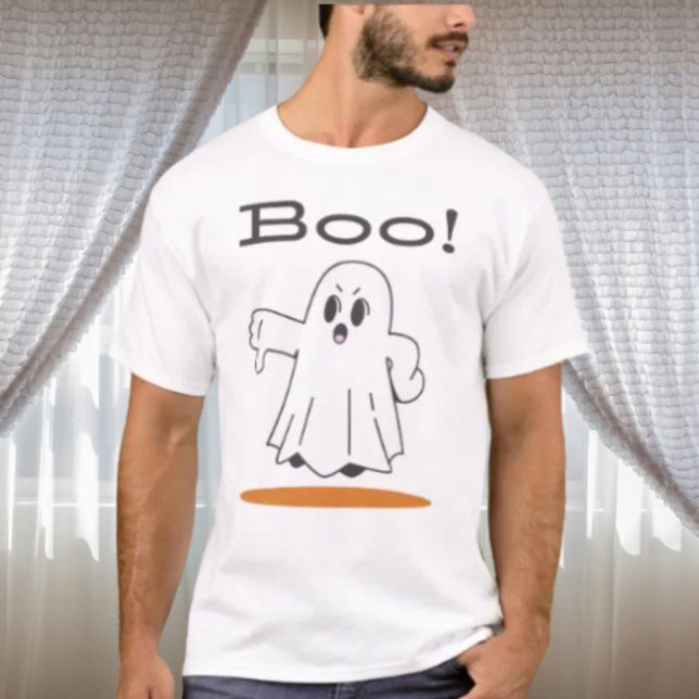 Boo! Camiseta Divertida de Fantasma Fofo de Hallow (Criador carregado)