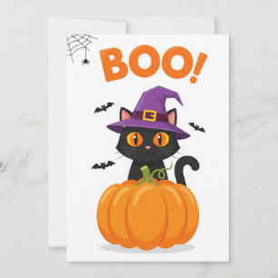 BOO! Cartão de Convite para Halloween