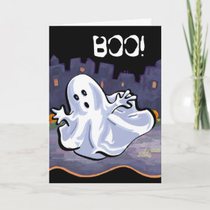 BOO! Cartão de Halloween Fantasma