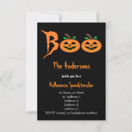 BOO! Convite de Abóboras de Halloween