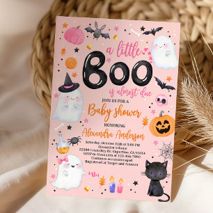 Boo de Convite para Chás de fraldas Fantasma Rosa