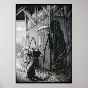 Boo Gatinho Escadas no Poster de Sombras