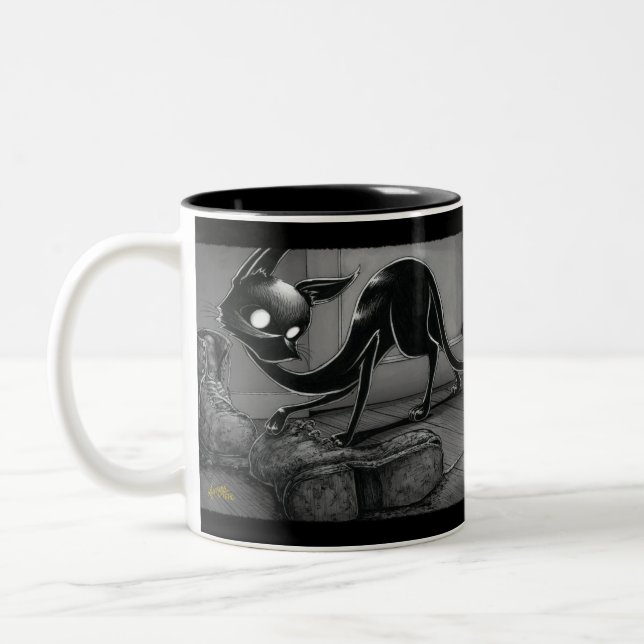 Boo Gatinho lança uma caneca de café de dois tons  (Esquerda)