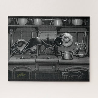 Boo Gatinho vê o que é o Cozinhar Quebra-cabeça Ji