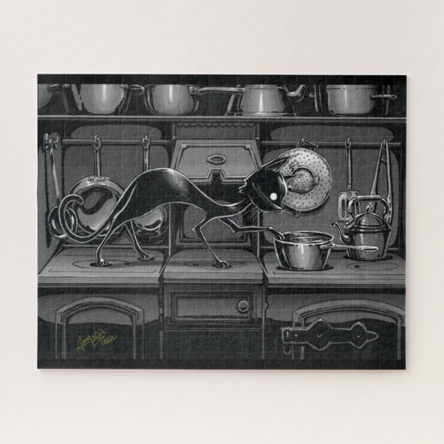 Boo Gatinho vê o que é o Cozinhar Quebra-cabeça Ji (Horizontal)