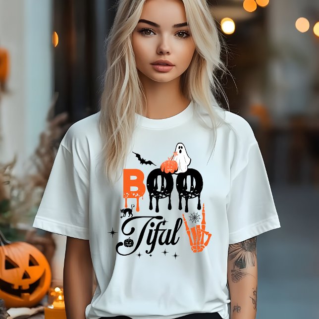 BOO Ghost Halloween T-Shirt | Cute Spooky Pumpkin (Criador carregado)