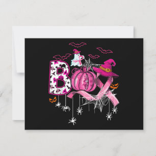 Boo Halloween Bompkin Pink Ribbon Witast Can