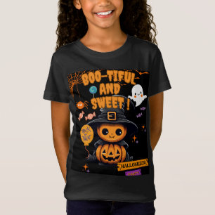 Boo Linda Camisa do Dia das Bruxas Spooky Pumpki