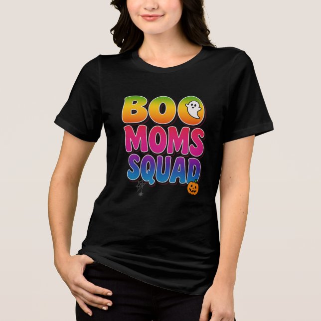 BOO Moms Squad Halloween Ghost & Pumpkin Tie-Dye (Frente)