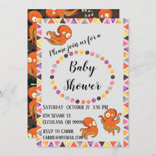 Boo Octopus Sob Convite Para Chás de fraldas Marít