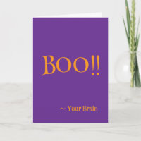 "Boo!" Seu Cartão de Halloween Cerebral