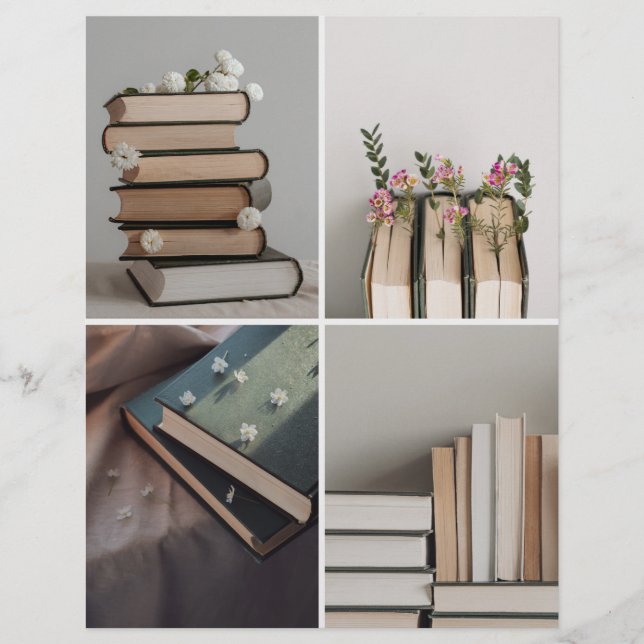 Book Lover's Aesthetic Collage Scrapbook Paper (Frente)