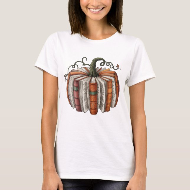 Book Pumpkin Halloween - Camisa Literária (Frente)
