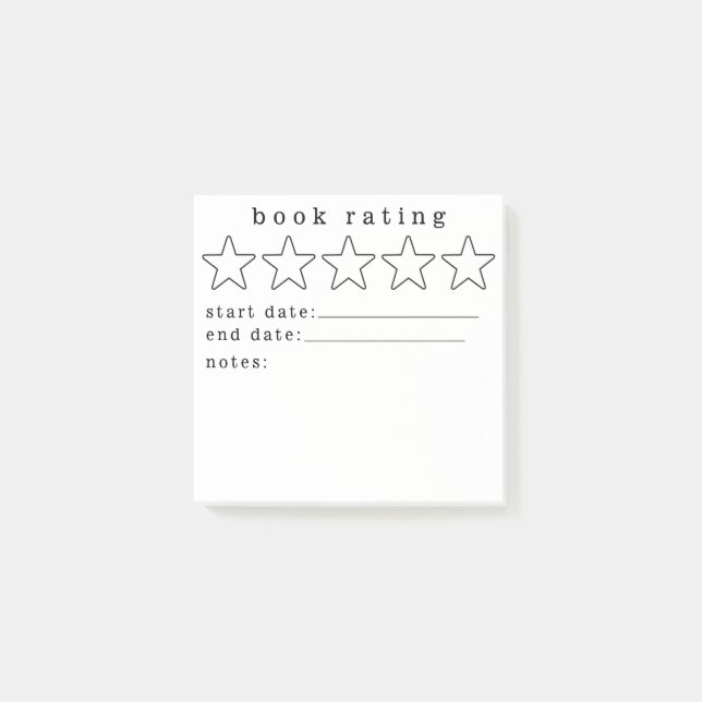 Book Review Sticky Notes Lendo Bloco de Notas para (Frente)