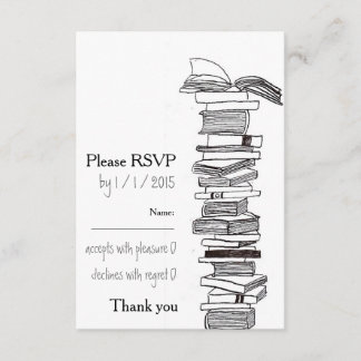 Booklovers que Wedding o cartão do convite RSVP