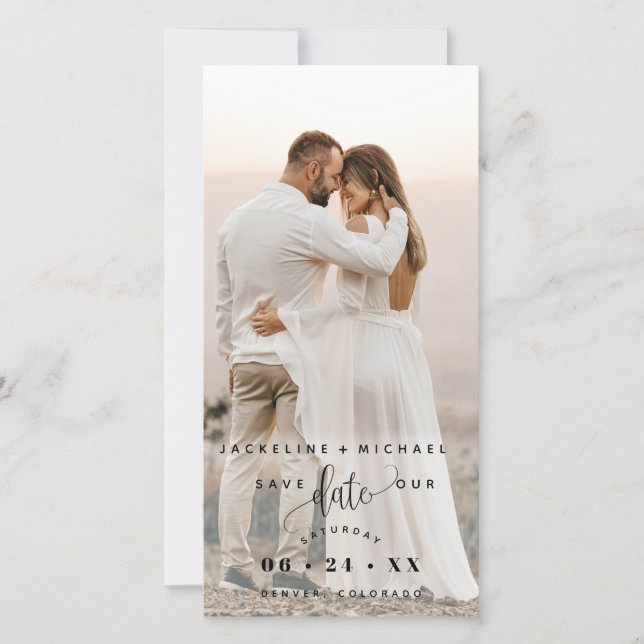 Bookmark de Data e Casamento de Foto e Script Salv (Frente)