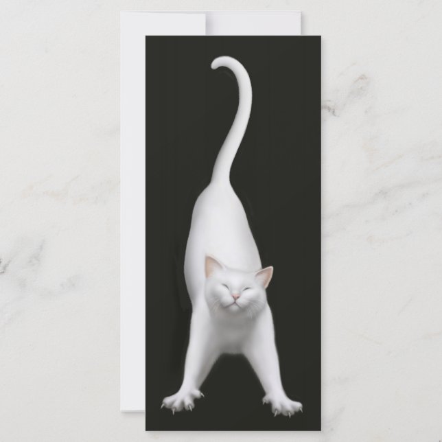 Bookmark de Gato de Esticamento Feliz (Frente)