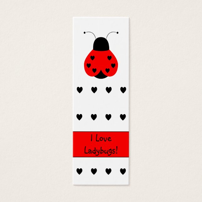 Bookmark de Ladybug Coração Bonito (Frente)