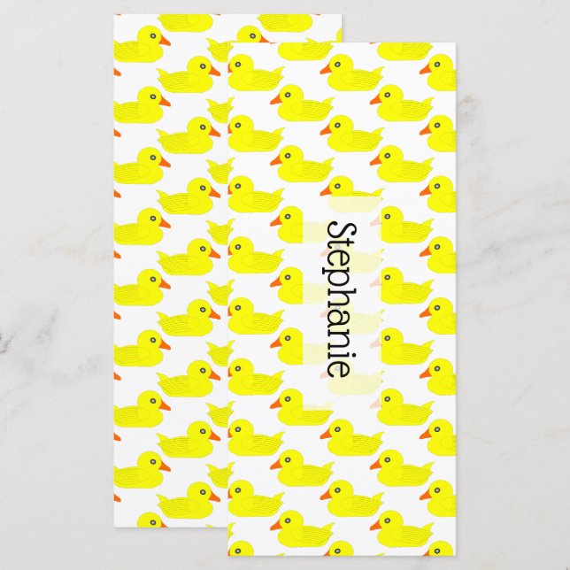 Bookmark Design de Pato de Borracha (Frente/Verso)