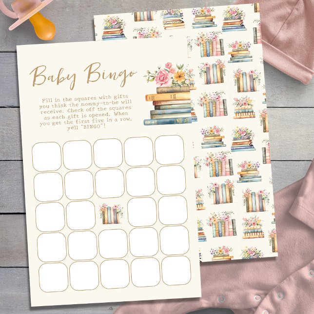 Books Baby Bingo Game (Books Baby Shower Bingo Game Cards by Painted Paperie
)