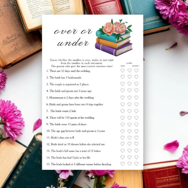 Books Bridal shower  Over or under game (Criador carregado)