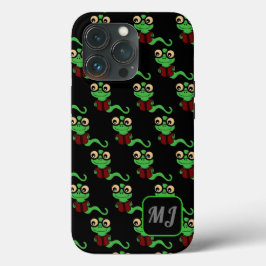 Bookworm Feliz Monograma Preto