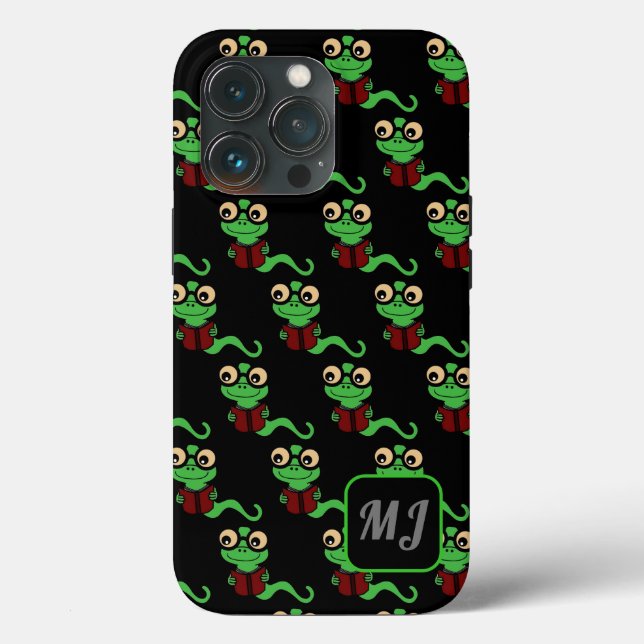 Bookworm Feliz Monograma Preto (Verso)