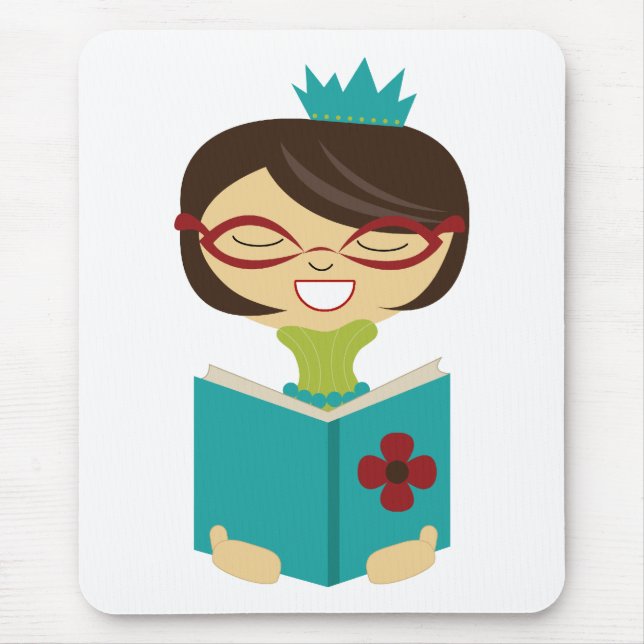 Bookworm Princess Mousepad para Crianças (Frente)