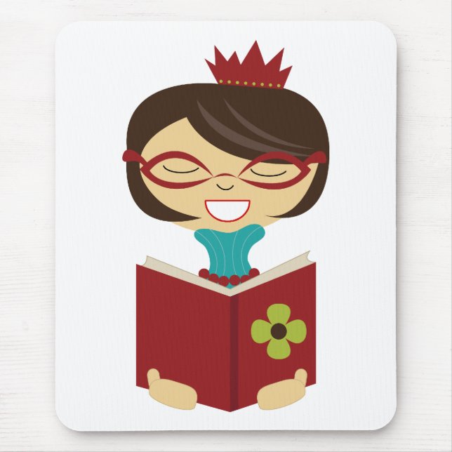 Bookworm Princess Mousepad para Crianças (Frente)