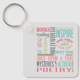 Bookworm Subway Art Chaveiro