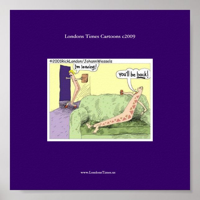 Boomerang Relationship Engraçado Poster de Cartoon (Frente)