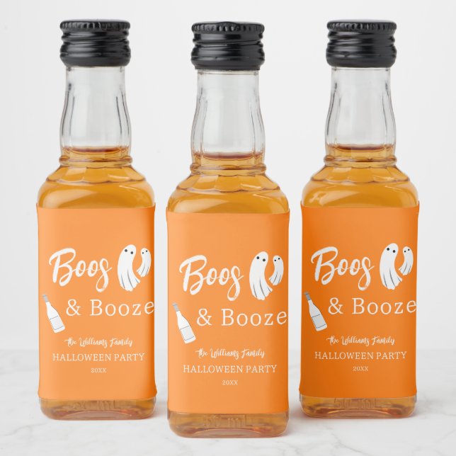 Boos e Booze Adultos Halloween Convite Laranja (Garrafas)