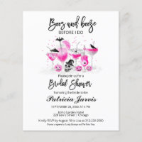 Boos E Booze Convites De Orçamento De Chá de panel