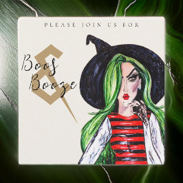 Boos e Booze Halloween Convite de festas