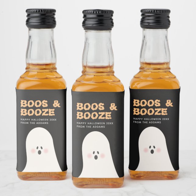 Boos e Boozy Halloween Cute Ghost Mini Álcool Li (Garrafas)