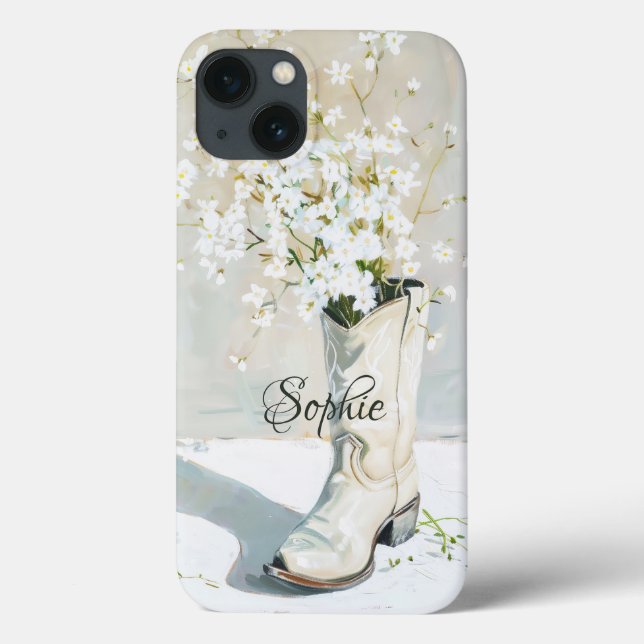 Boot de Cowgirl de Nome Personalizado com Pintura  (Verso)