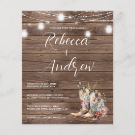 Boot Orçamento Cowboy Cowboy Floral Lights Casamen