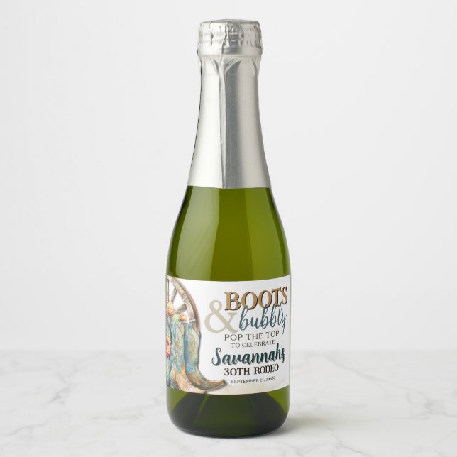 Boots and Bubble Country Cowgirl Western Birday (Frente)