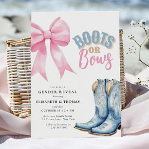 Boots ou Arcos Gênero Revelar Convite