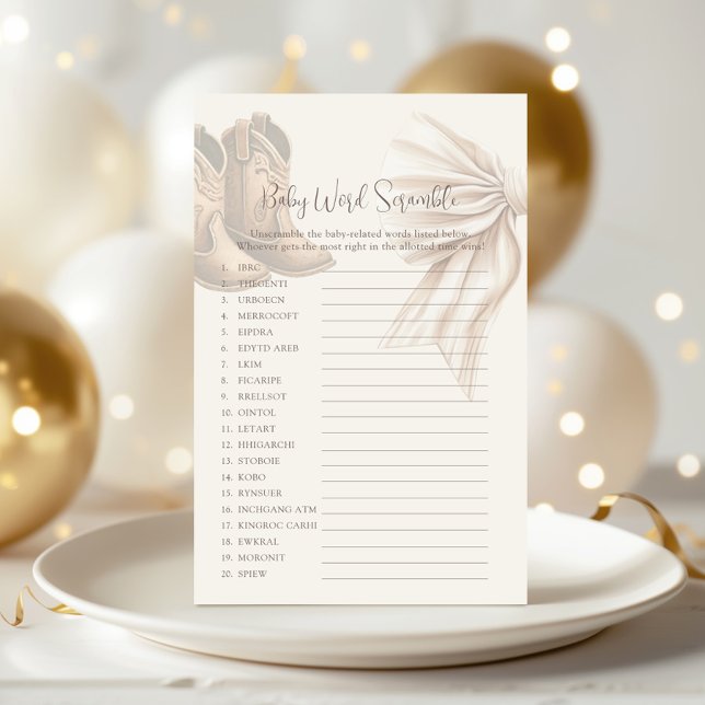 Boots Ou Arcos Gênero Revelem Scramble De Palavras (Criador carregado)