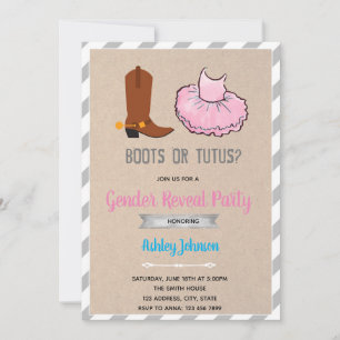 Boots ou tutus gender revelam convite